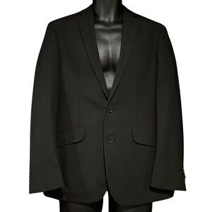 Kenneth Cole Black Pinstriped Suit Jacket Blazer Men’s 36S